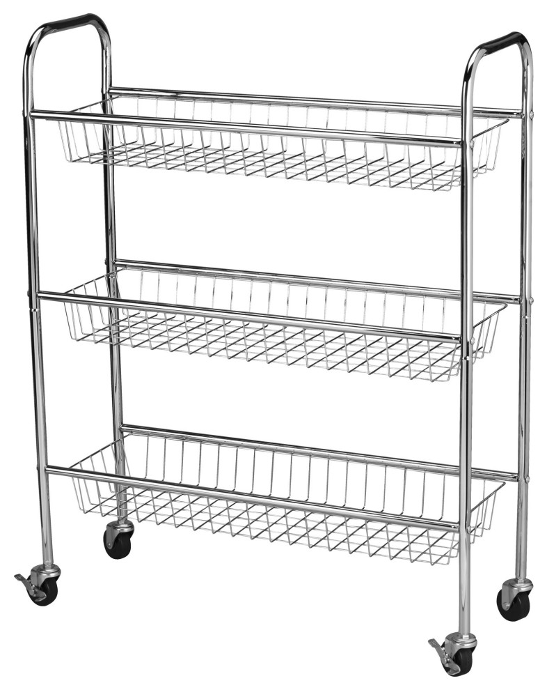 3Tier Slim Storage Cart Contemporary Utility Carts by Organize