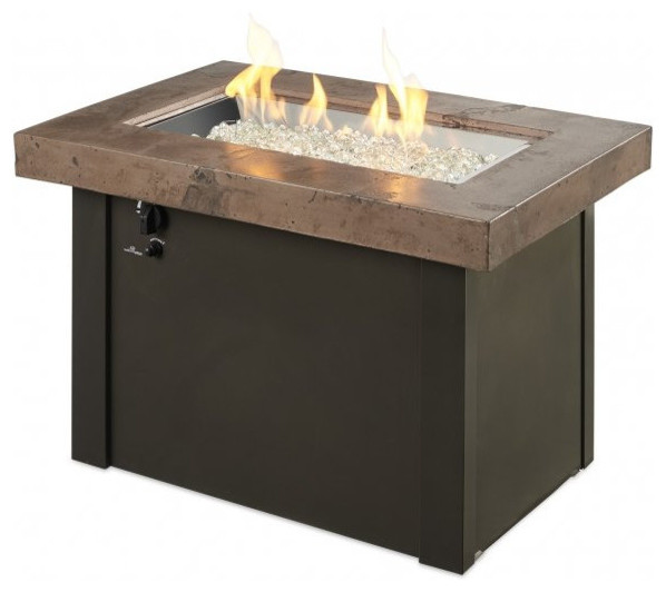 Outdoor Greatroom Brown Providence Rectangular Gas Fire Pit Table