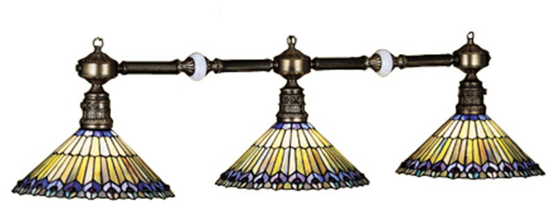 Meyda Lighting Home Decorative Tiffany Jeweled Peacock 3-Light Island Pendant
