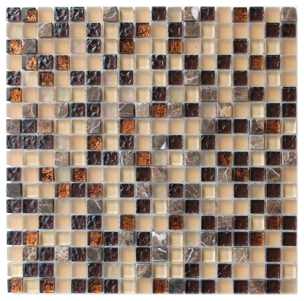 Glass And Stone Mixed Mosaic Tile