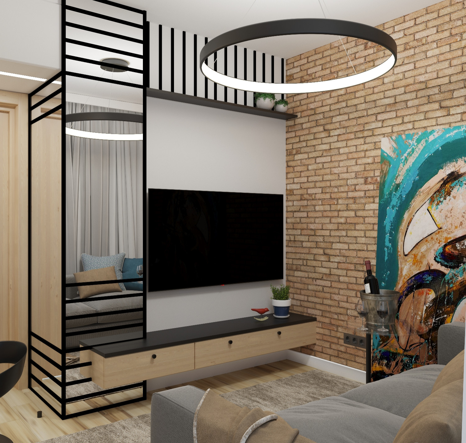 Кухня-гостиная для молодой пары