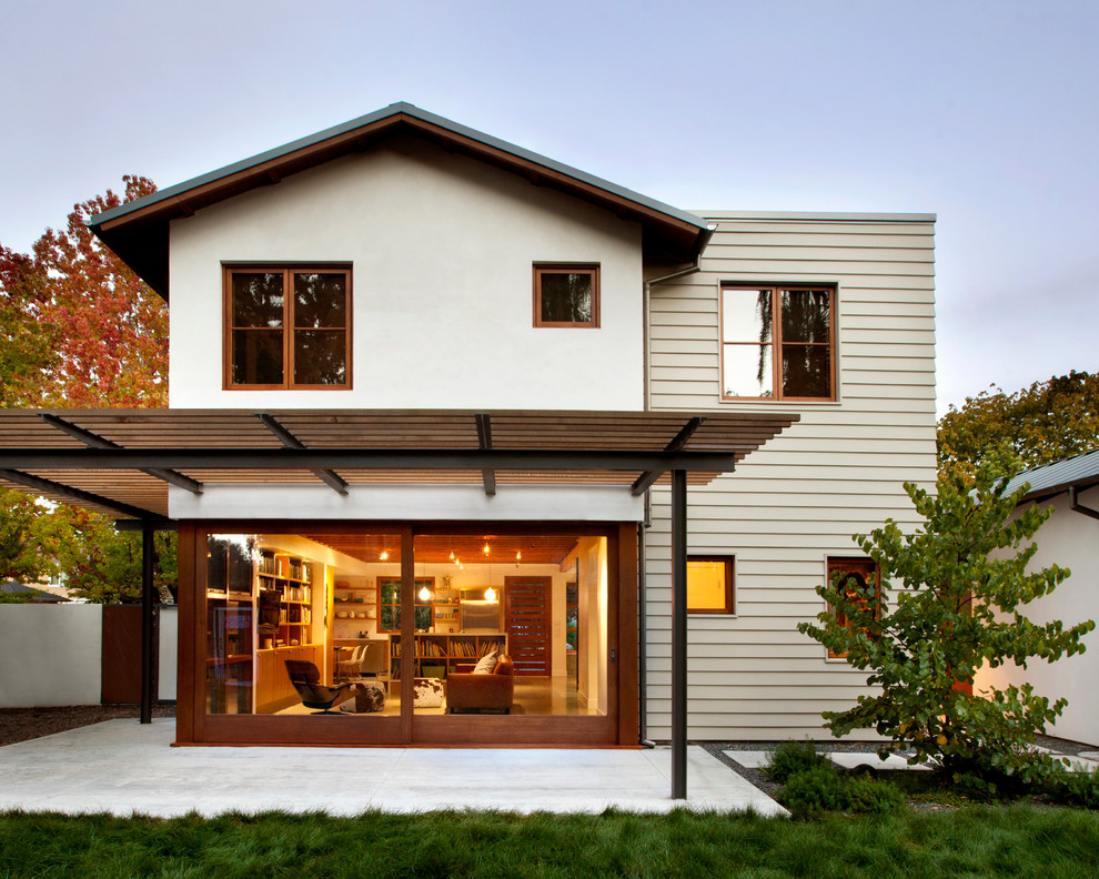 This is an example of a transitional two-storey white exterior in San Francisco.