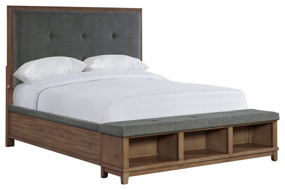 Picket House Furnishings Jaxon Upholstered Queen Bed With Grey Finish