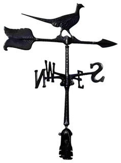 Pheasant Accent Weathervane, Black, 24" - Contemporary - Weather Vanes