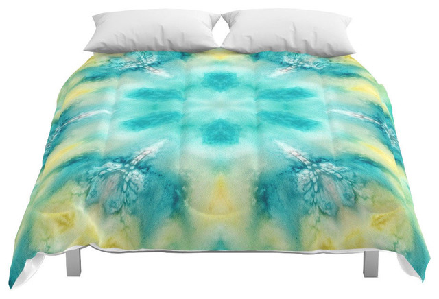 Society6 Watercolor Tie Dye Comforter Contemporary Comforters