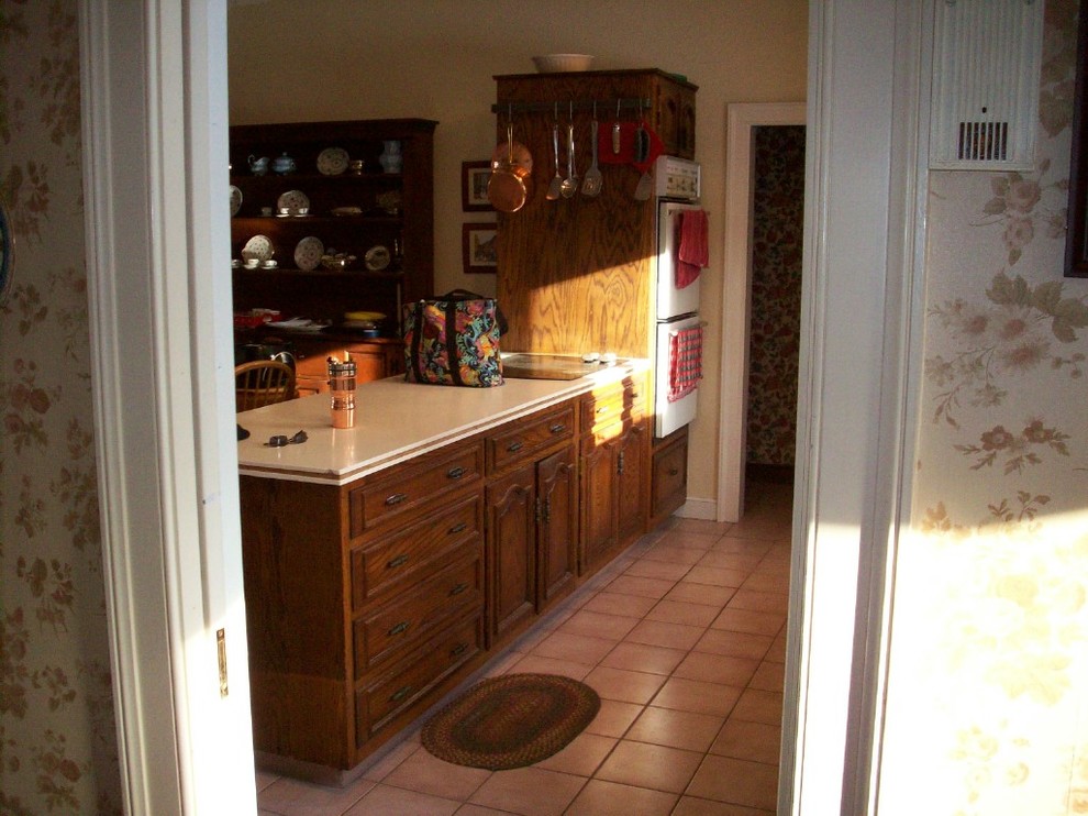 Example of a mountain style kitchen design in Boston
