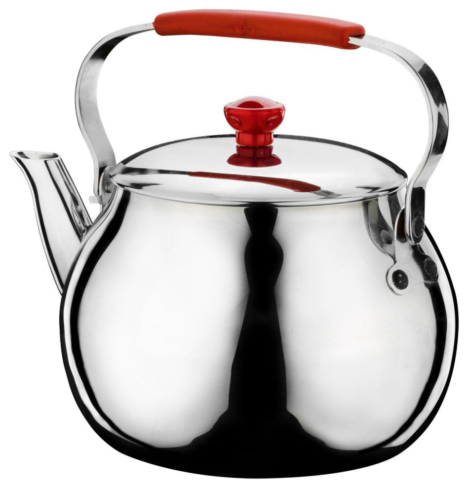 Stainless Steel Stovetop Tea Kettle Teapot Induction Compatible, 3.5