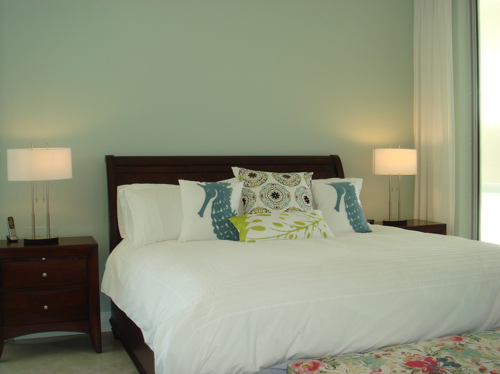 This is an example of a beach style bedroom in Miami.