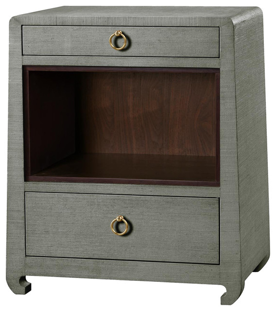 Modern Nightstands galen modern classic gold green gray grass cloth nightstand Modern Nightstands galen modern classic gold green gray grass cloth nightstand