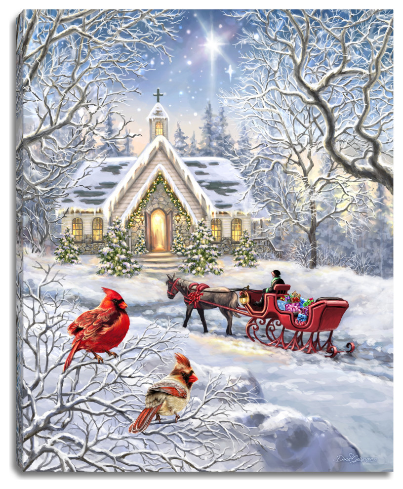 Lighted Fiber Optic And Led Canvas 16x20 A Christmas Journey