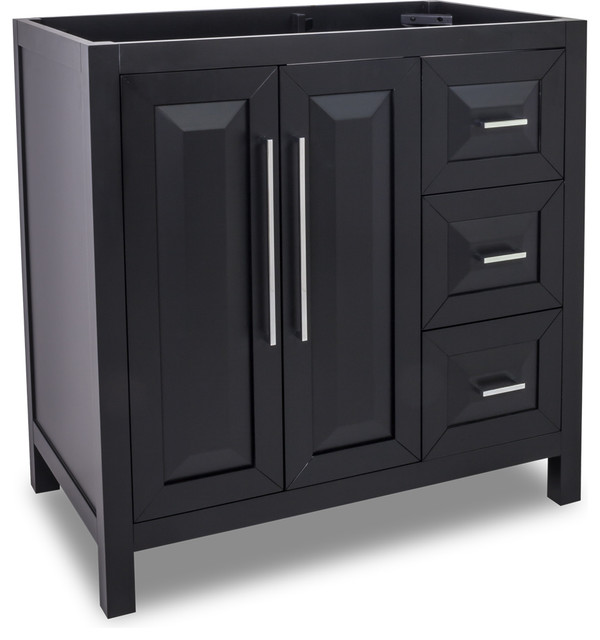 Black 35 Single Vanity Base Jeffrey Alexander Transitional Black 35 Single Vanity Base Jeffrey Alexander