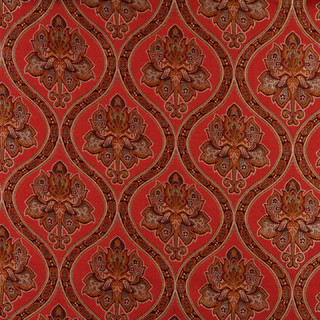 Red Brown Gold And Ivory Traditional Brocade Upholstery Fabric By The ...