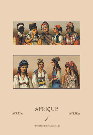 Traditional Dress of Northern Africa #1 12x18 Giclee on canvas