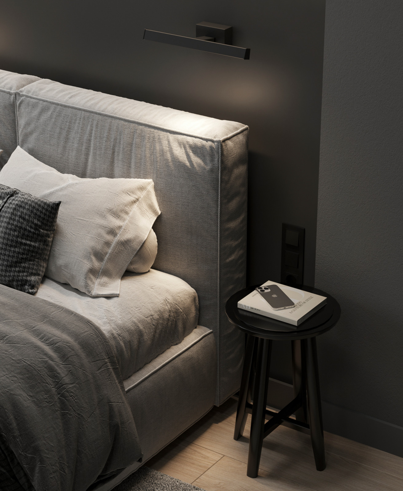 Стильный интерьер коттеджа с женской и мужской спальнями