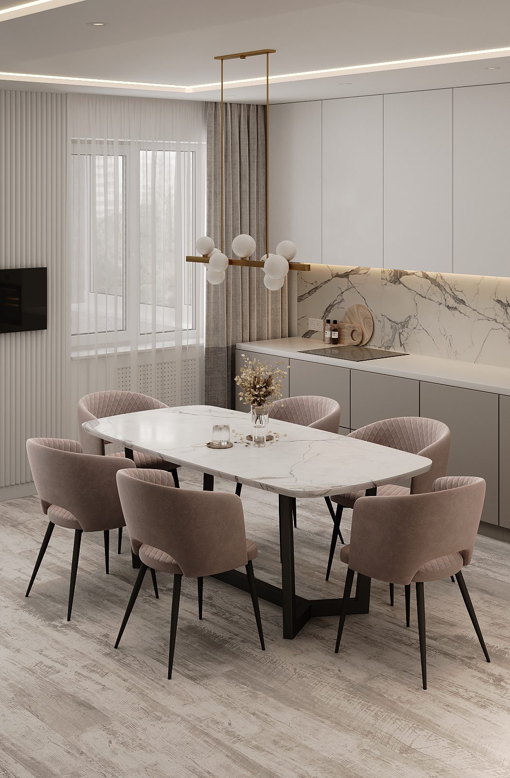 Кухня-гостиная по ул.Тургенева г.Хабаровск, 2022г.