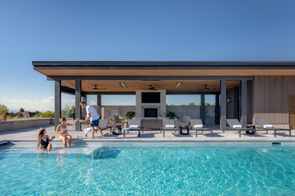 Luxury Custom Home Pool and Pool House - Transitional - Pool - Denver ...