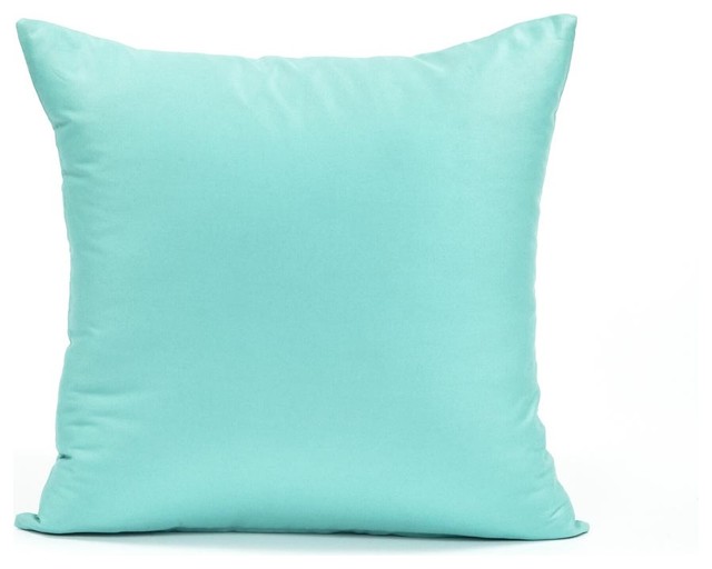 Solid Powder Blue Accent, Throw Pillow Cover Contemporary Decorative Pillows by Silver