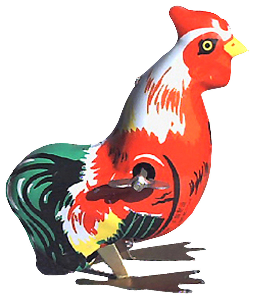 Collectible Tin Hopping Rooster Toy
