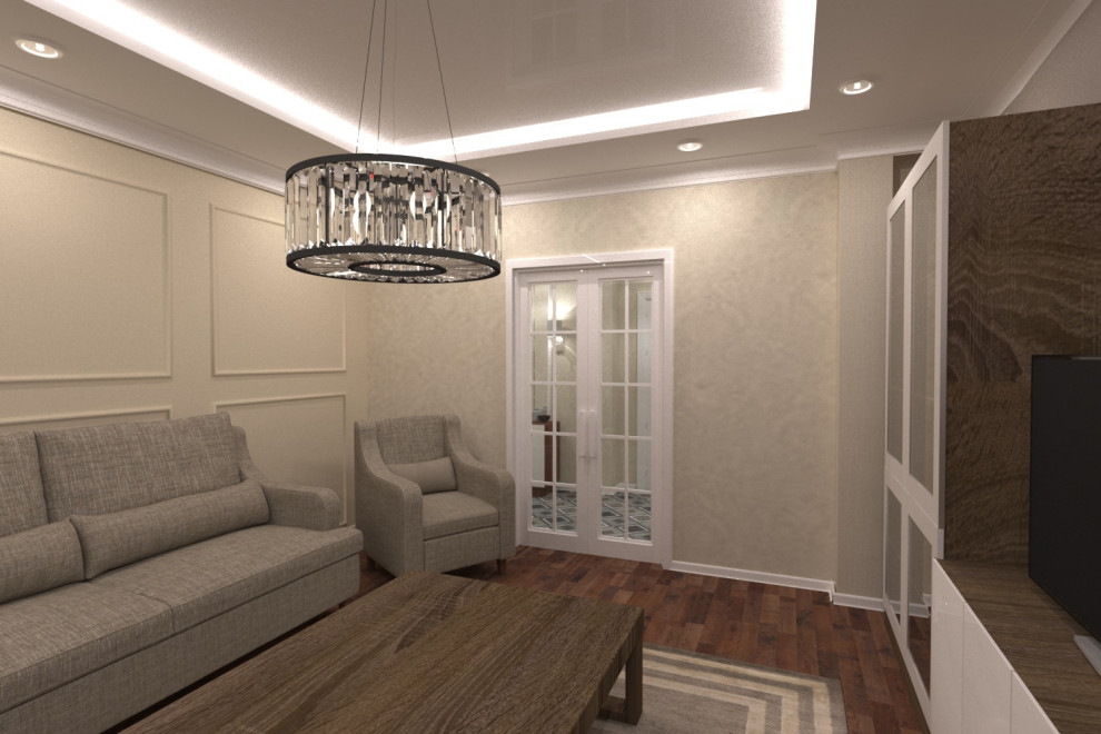 Гостиная и прихожая в неоклассике