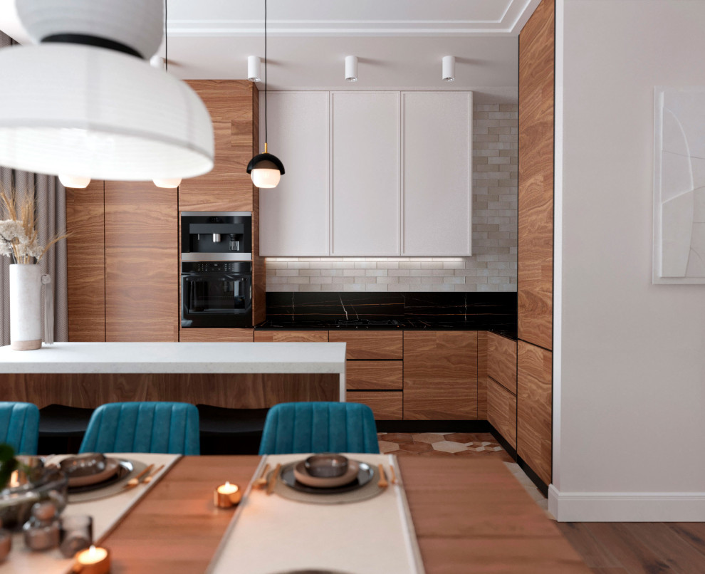 Гостиная-кухня в ЖК "Небо"