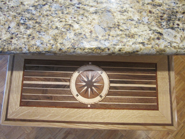 Compass Rose Inlay Countertop Craftsman Kitchen Atlanta By