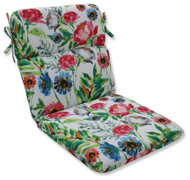 Outdoor/Indoor Flower Mania Petunia Rounded Corners Chair Cushion