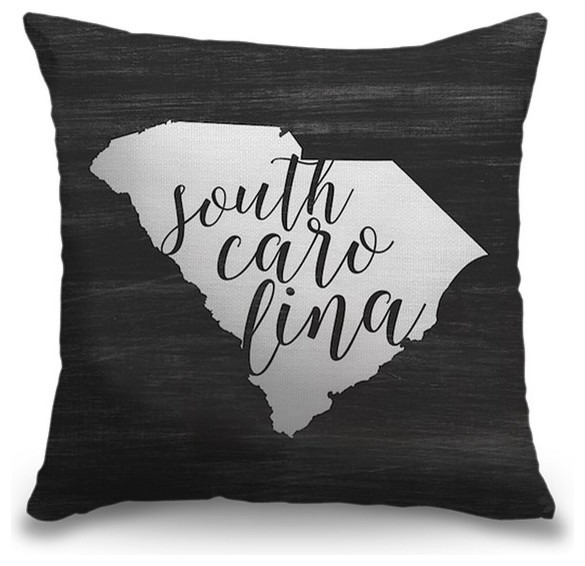 "Home State Typography - South Carolina" Pillow 16"x16"