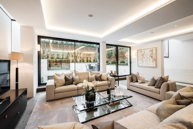 St Johns Wood Road contemporary-vardagsrum