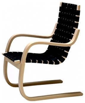 Alvar Aalto 406 Armchair, Black Linen | Finnish Design Shop