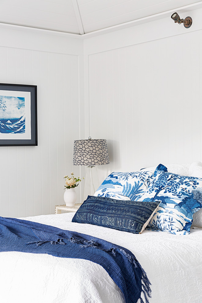 Design ideas for a beach style bedroom in Sydney.