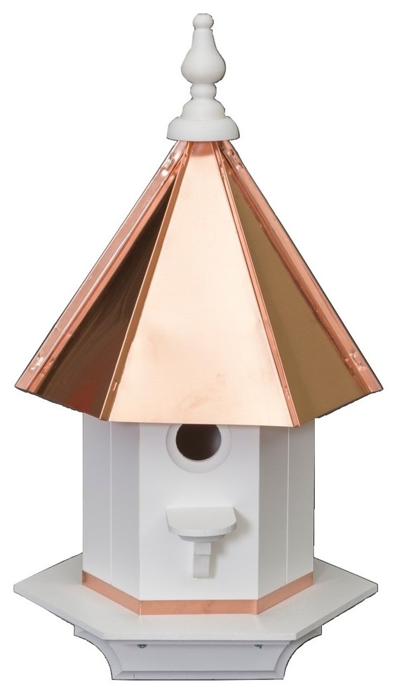Woodpecker Birdhouse, Azek Poly Vinyl/Copper Roof Bird House
