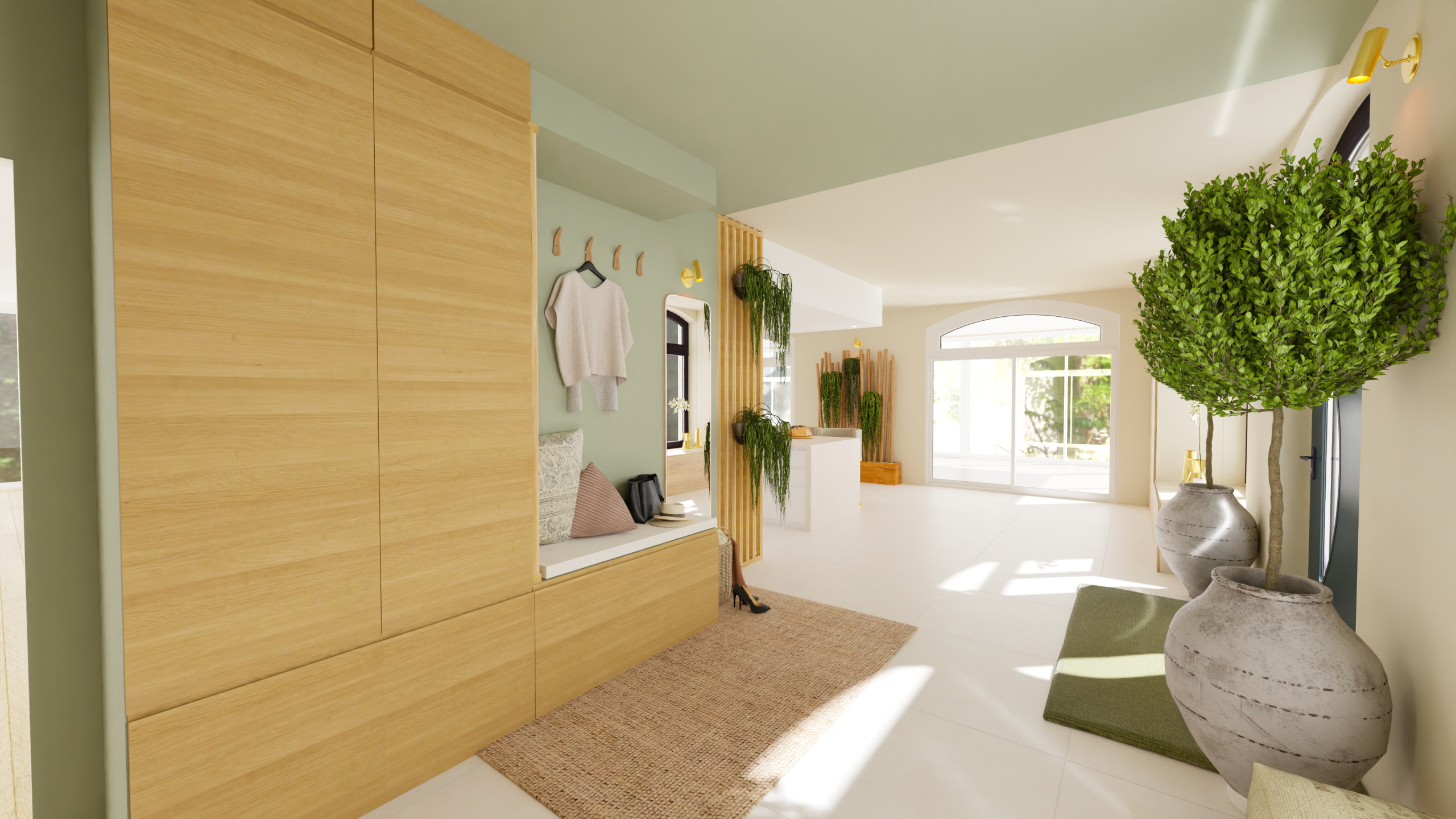 Aménagement d'une pièce de vie de 100 m² dans un style Contemporain