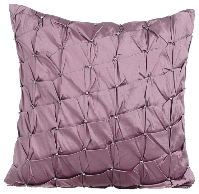 Textured Knotted Pintucks Taffeta Pillows Cover Lavender Texture