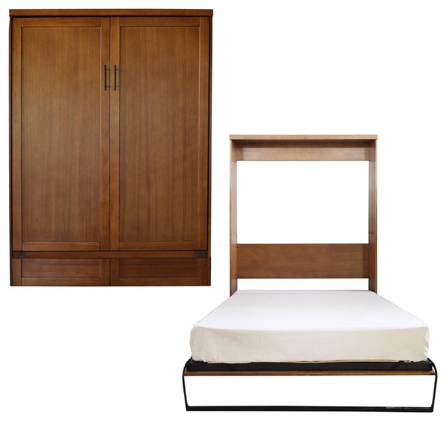 Andrew Queen Size Murphy Bed, Nutmeg Transitional Murphy Beds by