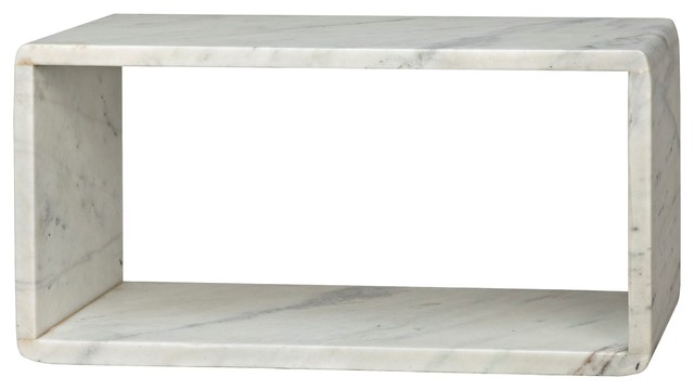 36 W Set Of 2 Night Stand Modern Open Base One Of A Kind Solid White Marble Transitional Nightstands And Bedside Tables By Noble Origins Home