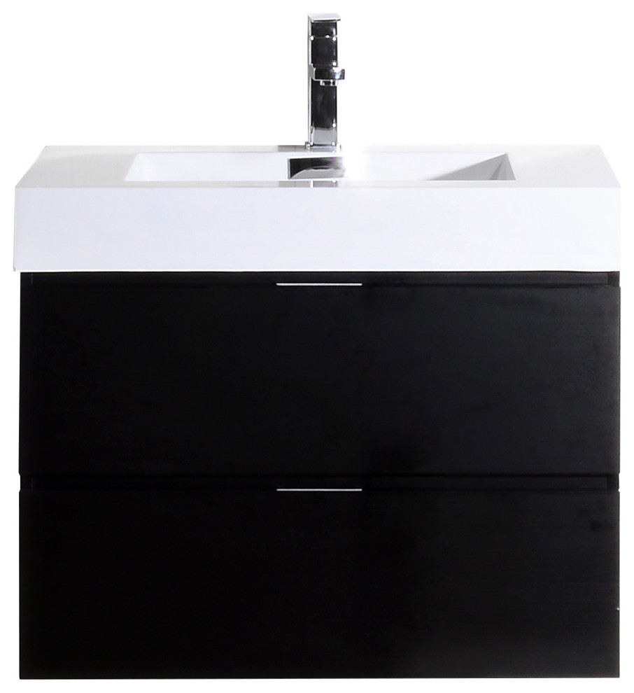 Bliss 30" Wall Mount Bathroom Vanity Modern Bathroom Vanities And