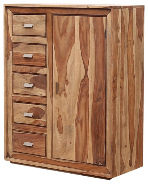 Wichita Rustic Solid Wood 5 Drawer Storage Rustic Accent