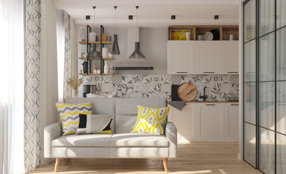 Визуализация гостиной и спальни