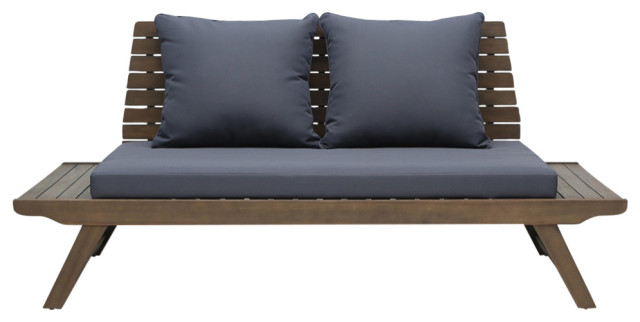 Kaiya Outdoor Wooden Loveseat with Cushions