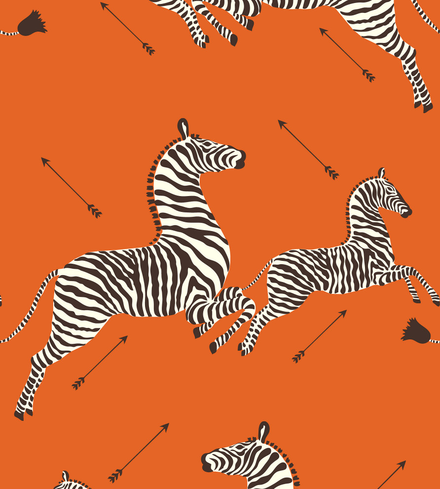 Zebras Wallpaper, Orange