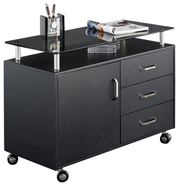 Techni Mobili Se Mobile Lateral 3 Drawer Wood Storage Cabinet In Techni Mobili Se Mobile Lateral 3 Drawer Wood Storage Cabinet In Graphite