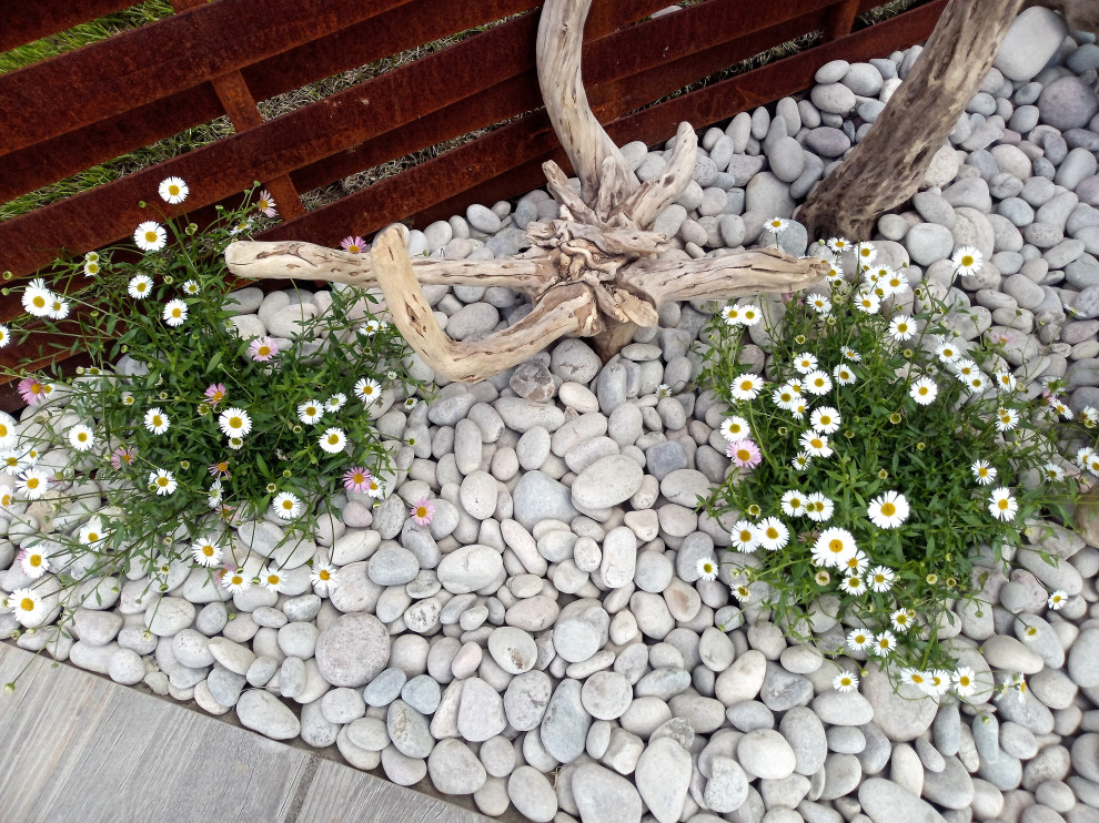 This is an example of a beach style garden in Other.