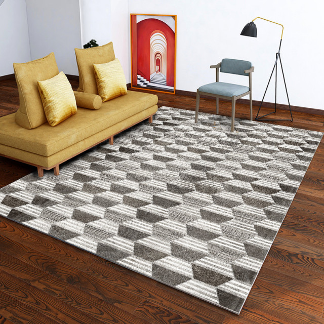 Faux Cowhide Digital Printed Patchwork Matrix 4'x 6' Area Rug