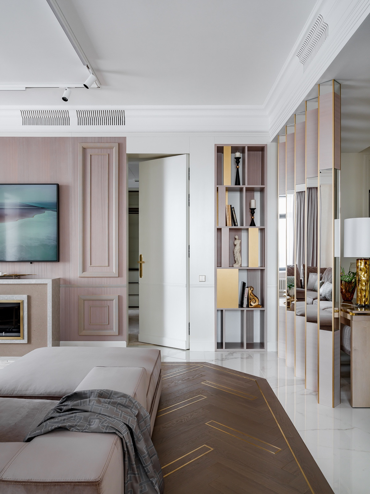 Люкс интерьер гостиной в Квартире 160 кв. м. в стиле Неоклассика