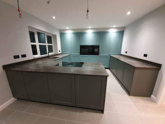 Two toned blue kitchen contemporary-kitchen