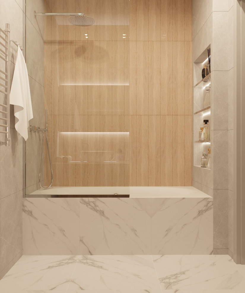 Интерьер ванной комнаты в ЖК "Притяжение"