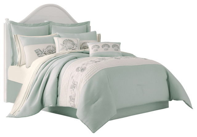 Royal Court Waters Edge Coastal 4 Piece Queen Comforter Set Beach Style Comforters And Sets By Five Queens Houzz - Beach Bedding Comforters Royal Court Waters Edge Coastal 4 Piece Queen Comforter Set Beach Style Comforters And Sets By Five Queens Houzz - Beach Bedding Comforters