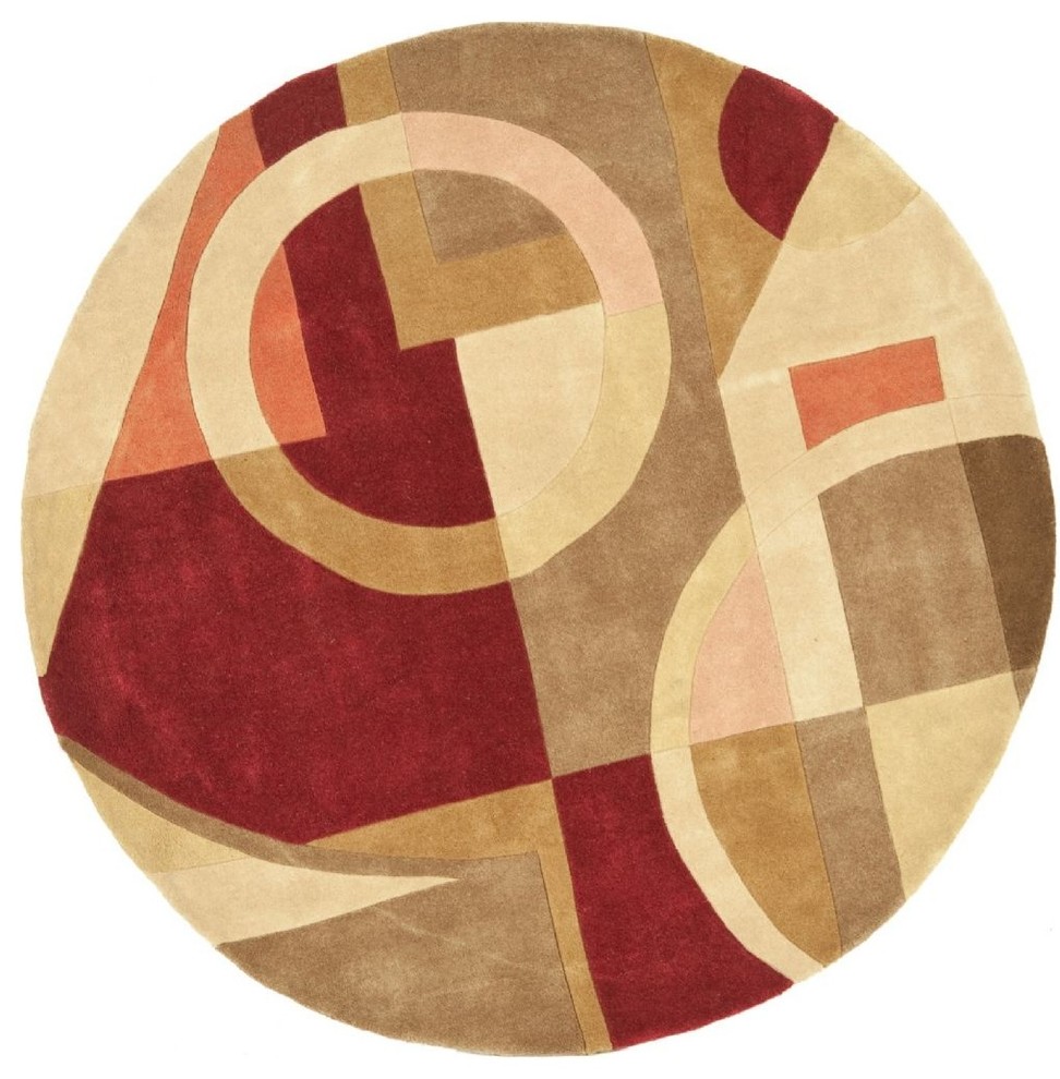 Rodeo Drive Area Rug, Beige, Multi Color, Round 5'9"