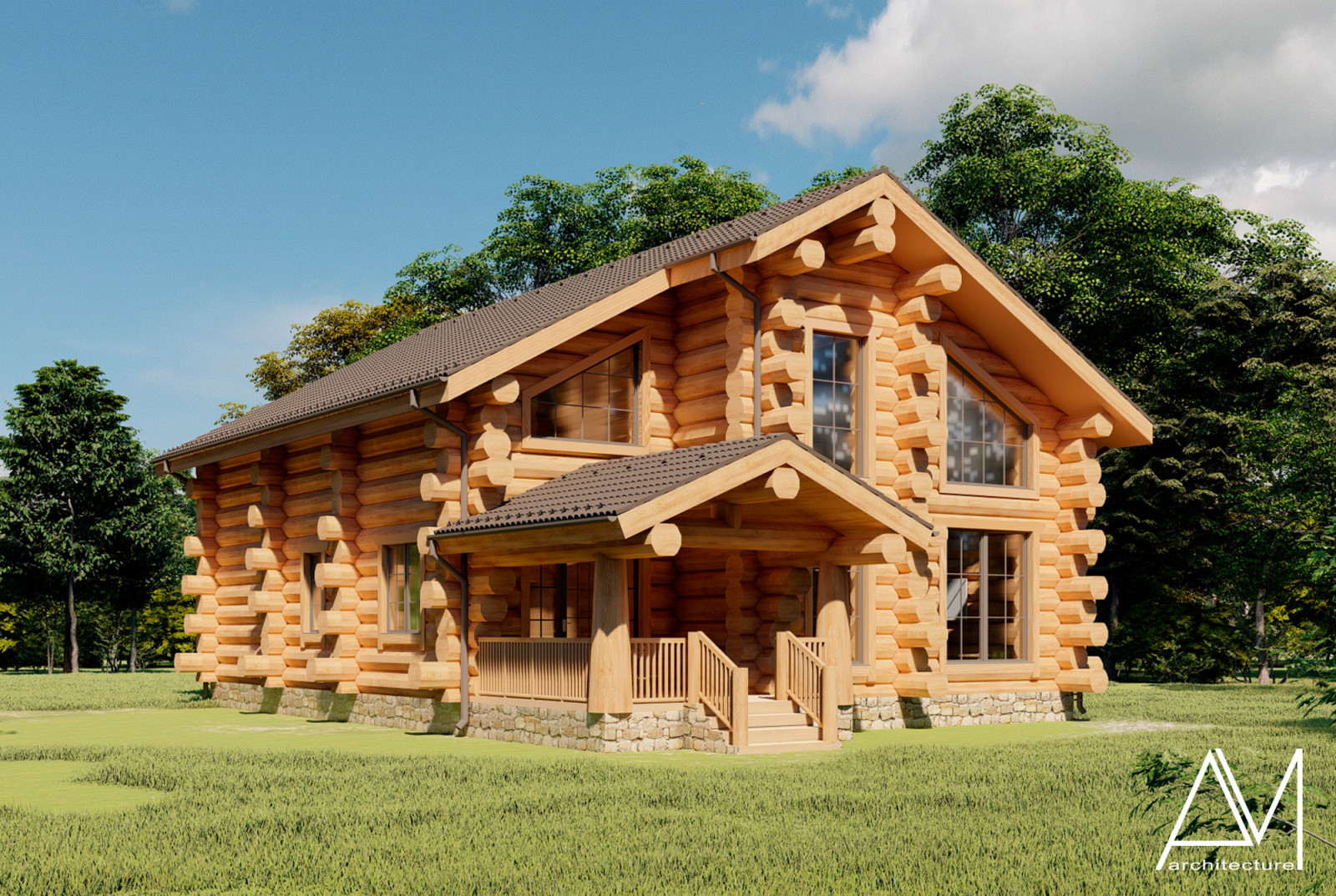 Дом из бревна ручной рубки