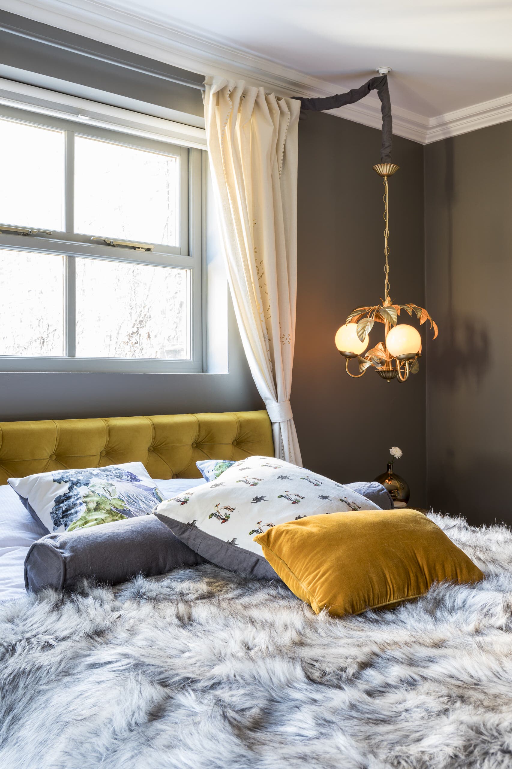 75 Yellow Bedroom with a Wood Fireplace Surround Ideas You'll Love -  December, 2025 | Houzz, image size:1706x2560